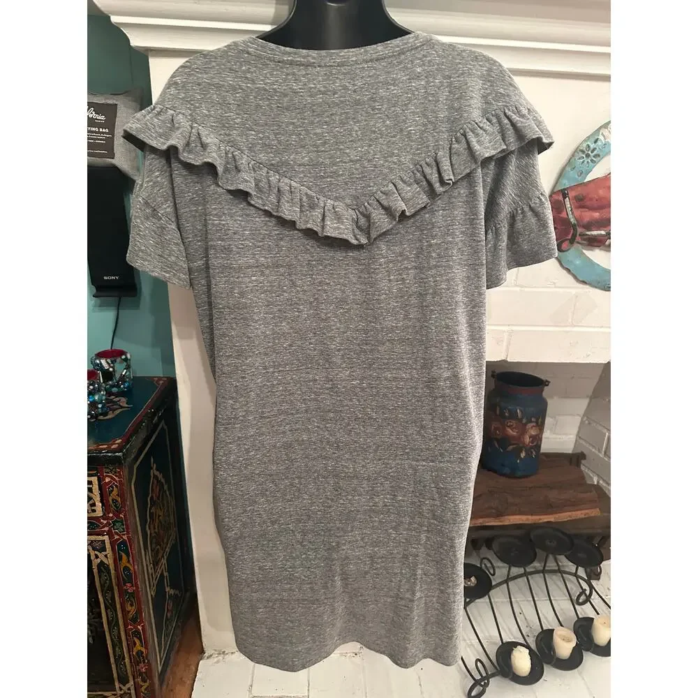PAIGE ADALIE RUFFLE TEE SHIRT MINIDRESS W/ POCKETS -S